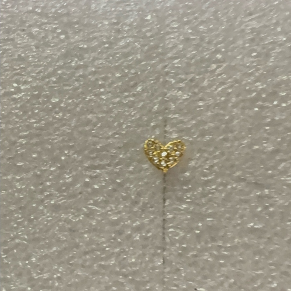 Nose Ring- Heart Shape Stud 20G 14k Gold plated L Bone Screw Shaped Nose Ring - Picture 7 of 8